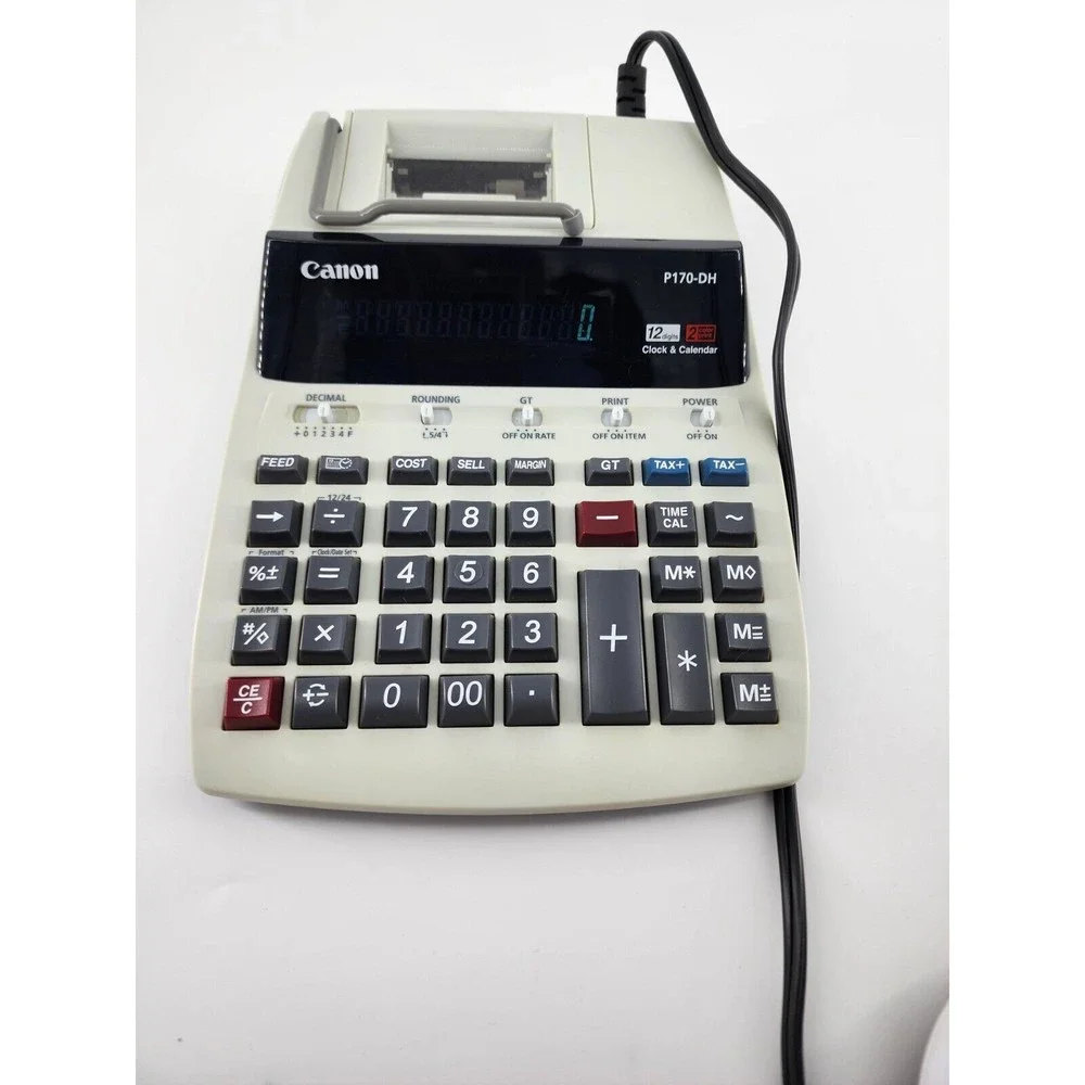 Canon P170-DH 12 Digit 10 Key Adding Business Machine Calendar Clock Calculator